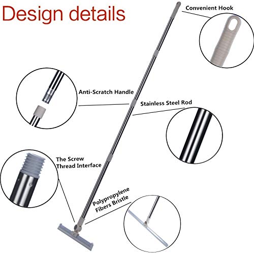 Floor Squeegee, MEIBEI Silicone Blade Long Handle Squeegee54", Perfect