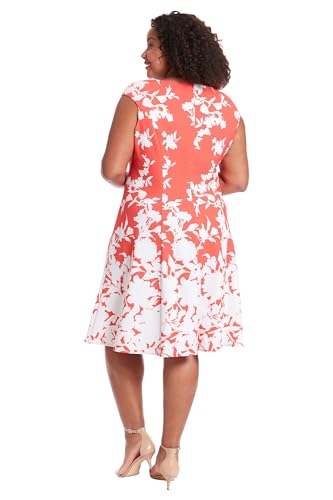 Image of London Times Womens Dresses Cap Sleeve Fit and Flare - Elegant Summer Cocktail Graduation Garden Party Wedding Guest Dress