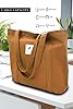 Femmes Sacs en tissu Sac fourre-tout Sac à bandoulière unicolore Léger Grande capacité Étudiant Shopping Beach Bag marron #3