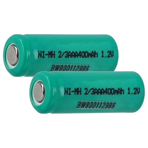 vhbw 2X Celdas batería reemplaza 2/3AAA para baterías - 400 mAh, 1,2 V, NiMH