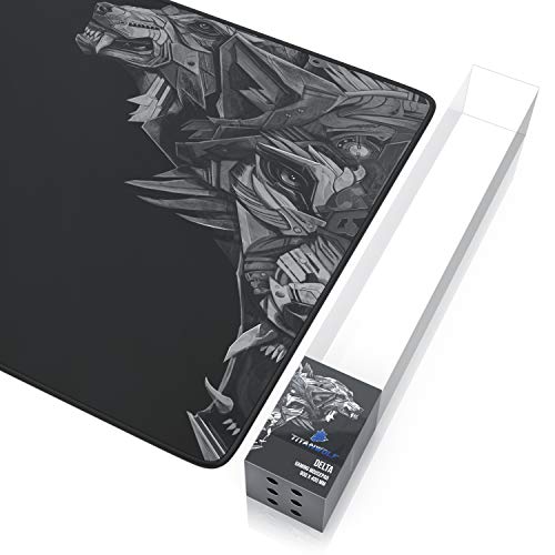 TITANWOLF XXL Speed Gaming Mauspad - 900 x 400mm - XXL Mousepad - Tischunterlage Large Size - mit Titanwolf-Motiv - verbessert Präzision und Geschwindigkeit - rutschfest - strapazierfähig