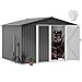 DWVO Großes Metall Gerätehaus 3x2,4 m, Stabiler Werkzeugschuppen für Garten, Terrasse & Hof, Ideal für Fahrräder, Gartengeräte & Rasenmäher, Wetterfest & Abschließbar,Dunkelgrau