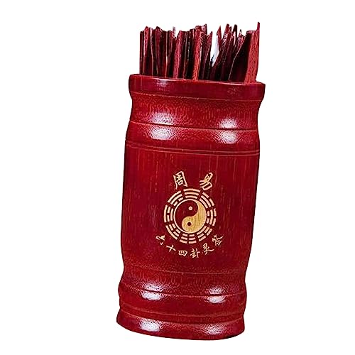 BESTonZON Chinese Style Divination Sticks Set 64 Hexagram Signs Wooden Picks for Fortune Telling Game Props