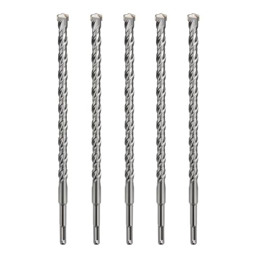 5 pcs 16 x 210mm SDS Plus Rotary Hammer Drill Bit, Straight Carbide Tip Concrete Drill Bits for Concrete, Brick, Cement and Stone, Length (16 x 210mm)