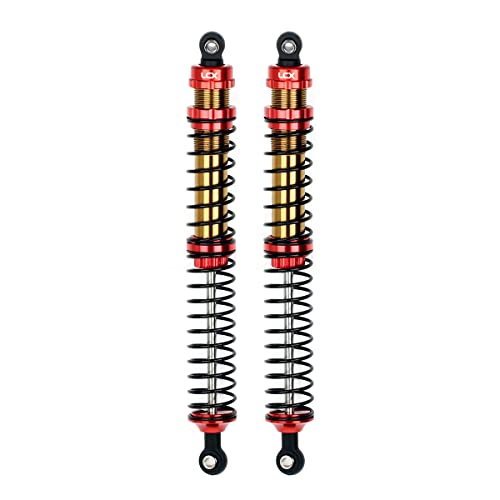 LCX Racing 1/10th RC Crawler Car 146mm 2PCS Metal Suspension Rear Shock Absorber Damper for RC Rock RC Crawler RC Truck Car Axial RBX10 Ryft AXI03005 AXI03009, Upgrades Parts Accessories (Red, 146mm)