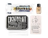 Cocktail Kits 2 Go - Cocktail Set for Craft Cocktail Lovers - Mixology and Craft Travel Kit - Crafted in USA - Gift Box for All Occasions (Martini)