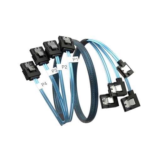 OIKWAN SATA III�P�[�u���A4�{�Z�b�g 90�x 19�C���` 6Gbps ���C�g�A���O���f�[�^�P�[�u�� �r�b�g�R�C���R���s���[�^�[�T�[�o�[CD DVD�h���C�uRAID HDD-SSD�p�����p