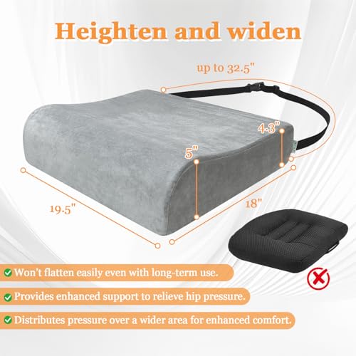 Adult Seat Booster Chair Lift Cushions for Elderly, Office Extra Thick Large Cushion to Raise Height, Heavy People Seniors Wheel Chair Pad, Back Tailbone Sciatica Pressure Relief Foam - Image 3