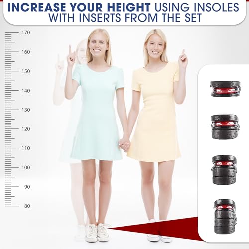 Image of 4-Layer Height Increase Insoles for Men and Women - Adjustable Height Boosters with PVC Layers Up to 3.54 inch / 9cm, Trim-to-Fit Comfort, Firm Fit for US Sizes 4.5-9 - Shoe Lifts Men for Event & Work Use