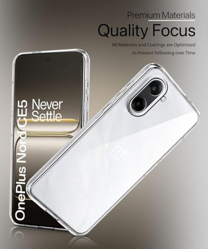 Image of JGD PRODUCTS for OnePlus Nord CE 5 5G Premium Transparent Hybrid Soft Slim Dust Proof Back Case Cover with Camera Protection