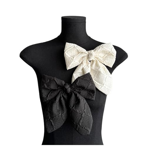 SuiGlory 2 parches de mariposa con lazo, blanco y negro, para decoración de vestidos de novia