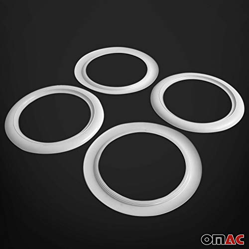 OMAC Auto Exterior Accessories Inserção universal de pneus de parede preto e branco | Aros de 38 cm