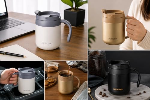 Image of RS5 Vacuum Insulated Stainless Steel Coffee Mug with Leakproof Lid 350 ML