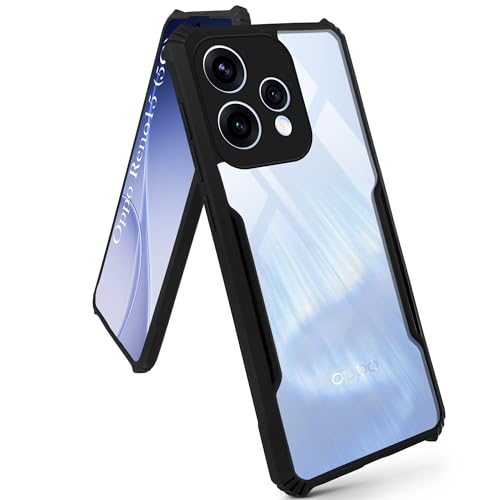 Image of Jkobi Hybrid Back Cover Case for Oppo Reno15 5G | Oppo Reno 15 5G (Shockproof with Polycarbonate Clear Panel | Professional Black)