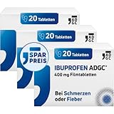 IBUPROFEN ADGC® 400mg - 3x 20 Stück - gegen leichte bis mäßige Schmerzen wie Kopfschmerzen, Zahnschmerzen und Regelschmerzen sowie Fieber