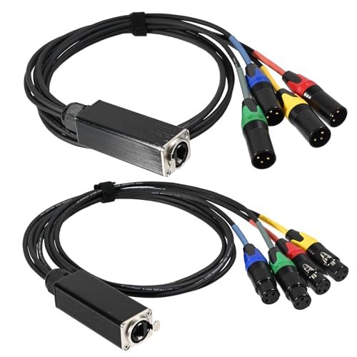 DEANFINN 4-Channel XLR Snake to Ethercon Cable, XLR Audio Over Ethernet Cat5/Cat6 Extension Cable...
