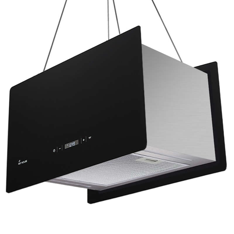 Campana Extractora 60 cm | Campana Isla | acero inoxidable | vidrio negro |...