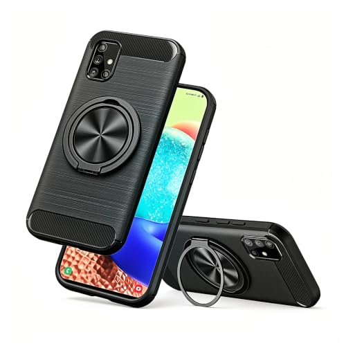 Coque Samsung Galaxy A71 5G avec anneau rotatif et béquille en silicone TPU