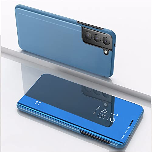 Coque Samsung S22 Plus finition cuir premium et vue claire bleu nuit