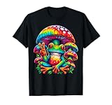 Tie-Dye Frog Peace Sign Mushroom Hippie T-Shirt