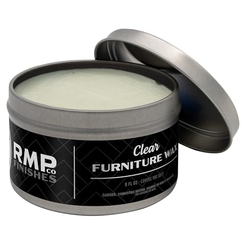 RMP Finishes Furniture Wax Sealant for Painted Furniture, Paint Sealer Topcoat for Cabinets, Unfinished Wood Decor, Beeswax, Clear, 8 oz.