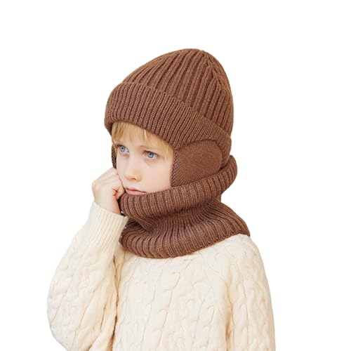 Image of Share Maison Kids Winter Hat Scarf Sets Knitted Cold Weather Thick Warm Accessories Beanie Cap for Girls Boys