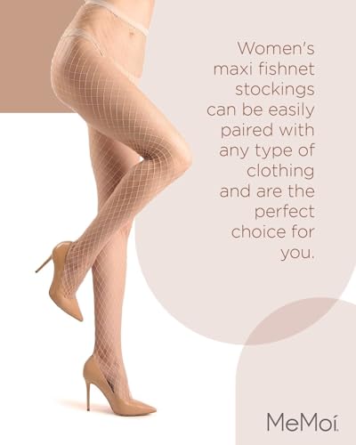 Image of MeMoi Maxi Fishnet Stockings for Women, Nylon Sexy Stockings, Comfortable and Breathable Fashion Tights