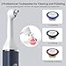 Tooth Polisher and Plaque Remover, Teeth Cleaning Tools for Cleaning and Polishing of Tooth, Dental Cleaning Tools for Brighten and Polish Teeth with 5 Brush Heads, 4 Speed Modes and 3 Polish Pastes