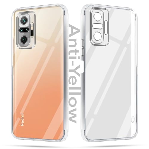 Image of Jkobi Lifetime Anti-Yellow Clear Back Cover Case for Xiaomi Mi Redmi Note 10 Pro | 10 Pro Max (Sleek Hard Crystal | Shockproof and Camera Protection)