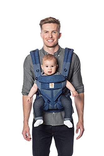 Image of Ergobaby Omni 360 All-Position Baby Carrier for Newborn to Toddler with Lumbar Support & Cool Air Mesh (7-45 Lb), Blue Blooms