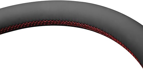 Vista 57 de MEWANT Funda de volante para Chevy Silverado 1500 / Silverado 2500/3500/Blazer/Suburban/Tahoe - Cuero negro