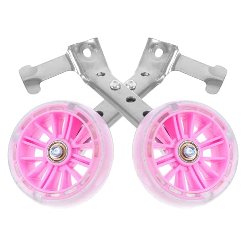 Set de Ruedas de Entrenamiento para Bicicleta Mikinona Rosadas Reforzadas con Kit Estabilizador para Balance y Seguridad Compatible con Bicicletas de Una Velocidad para Niños miniatura 1