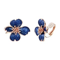 Rose Gold Blue Earrings