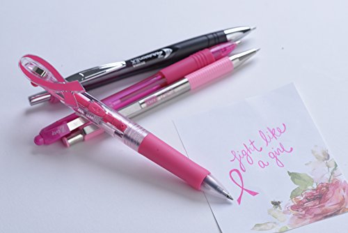 Zebra Pen F-301 Retractable Ballpoint Pen, Stainless Steel Barrel With Bca Pink Accents, Fine Point, 0.7Mm, Black Ink, 1-Pack #TOP1