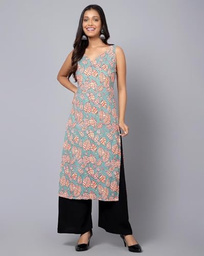 Image of PATLANI Women's Crepe Full Stitched Kurti.