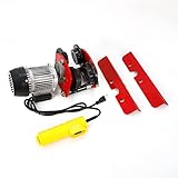 PROYONGOO 2200lbs Electric Motor Winch Hoist, 500W 1400r/Min Trolley Wire Rope Hoist Winch, Industrial Steel Wire Electric Hoist for Material Handling in Industrial Areas