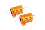 LM YN 25 Watt 8 Ohm 5% Wirewound Resistor Electronic Aluminium Shell Resistor Gold (Pack of 2)
