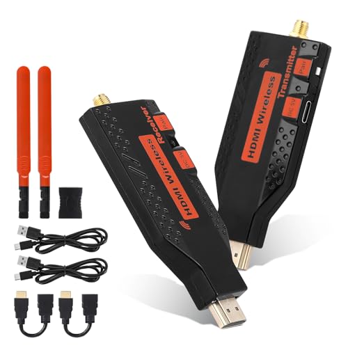Crispaire Wireless 150M(493FT) HDMI Transmitter Receiver Extender Kit Full HD 1080P with 0.1s Latency at 5.8GHz Compatible with Laptop/PC/Netflix/PS4/5/TV/Projector/Monitor No App/Bluetooth Required