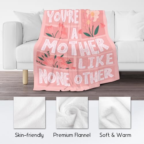 Mothers Day Blanket Gifts - 40x50 Inches Soft Cozy Throw for Festivals Holidays - Pink Blankets for Mom