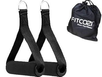 FITCOZI Nylon Exercise Handles Cable Machine Attachments Resistance Bands Handles Grips Fitness Strap Stirrup Handle Cable Attachment for Yoga Exercise Workout Gym Resistance Training