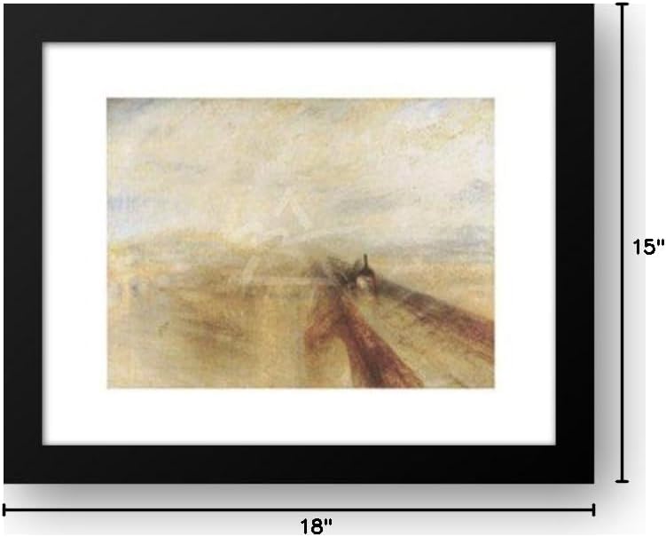 Rain, Steam and Speed- The Great Western Railway, before 1844 18x15 Framed Art Print by Turner, J.M.W.