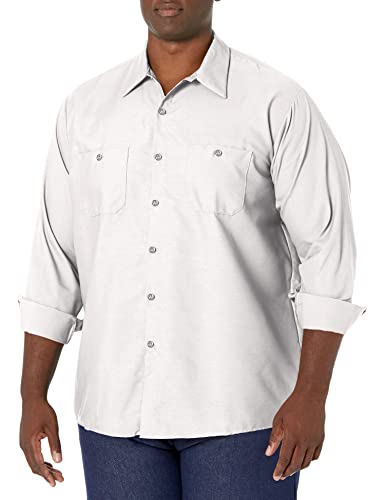 Image of Red Kap Men's Long Sleeve Industrial Work Shirt | Moisture Wicking Button Up, Wrinkle Resistance Fights Fading & Stains