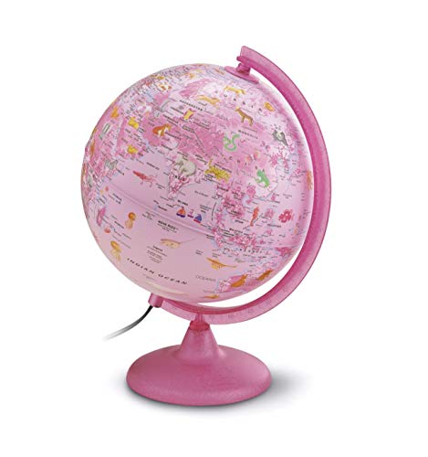Tecnodidattica 25cm Zoo Illuminated Children's Globe (Pink)