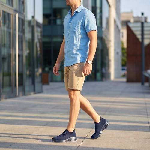 Image of vibdiv Men's Slip-On Walking Shoes Casual Sneakers Lightweight Breathable for Everyday Wear