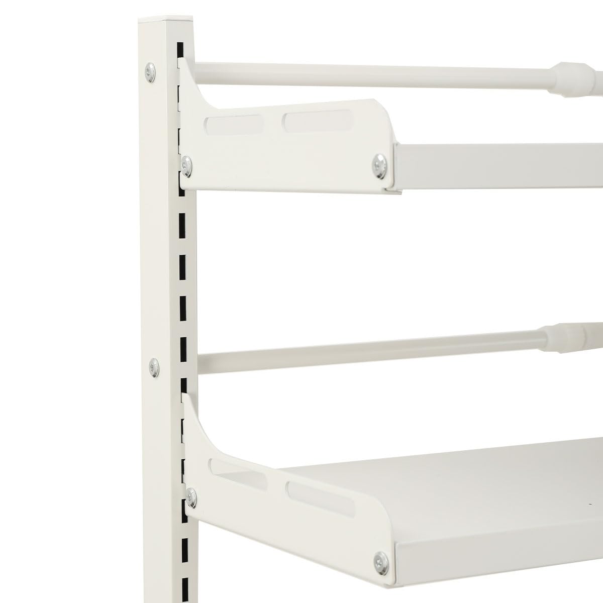 Waschmaschinenregal, WC Regal über Waschmaschine Toilette, Waschmaschinenschrank Überbauschrank, Toilettenschrank, 3 Ablagen, Regalhöhe verstellbar, 40x160x35-60cm (Breitenverstellbar), Weiß