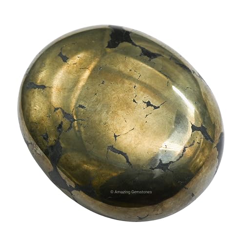 Image of Amazing Gemstone Pyrite Crystals and Healing Stones - Large Palm Stone Crystals Piedra, Crystal for Good Luck, Positive Energy, Meditation - Unique Stocking Stuffers and Birthday Gifts for Women, Men