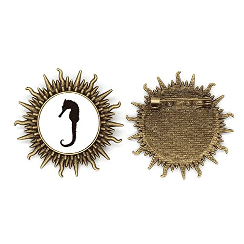 Hippocampe broche en métal pour fermer un gilet avec élégance noir