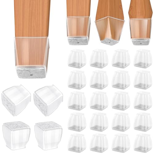 BALEINE 24PCS Silicone Chair Leg Floor Protectors for Hardwood Floors