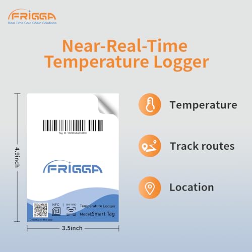 Image of Frigga Smart Tag Near-Real-Time Temperature Logger Single Use Smart App Control for Pharmacy Cold Chain Logistics High Accuracy with PDF Report