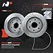A-Premium 12.01 inch (305mm) Front Drilled and Slotted Disc Brake Rotors Compatible with Select Chevy, GMC and Cadillac Models - Silverado 1500, Tahoe, Express, Suburban, Avalanche, Astro, Sierra